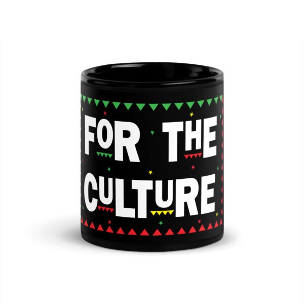 For The Culture Black Glossy Mug - Image 3